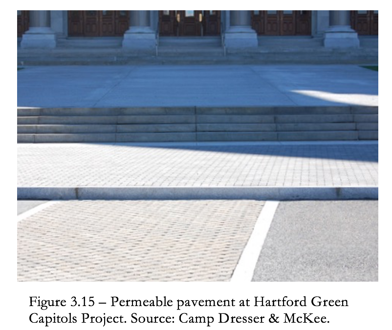 Figure 3.15 - permeable pavement at Hartford Green Capitols Project