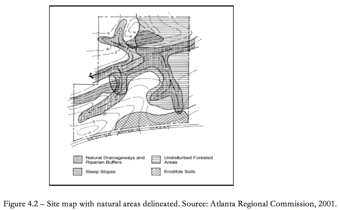 Figure 4.2 Site Map with Natural Areas delineated